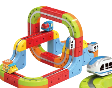 Rielo | Pista de Tren Magnética para Niños, Recargable USB