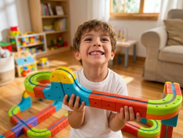 Rielo | Pista de Tren Magnética para Niños, Recargable USB